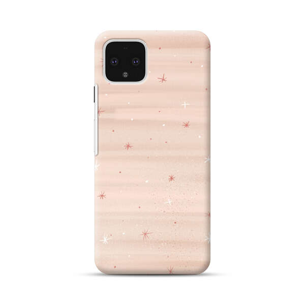 Soft Pink Background with Delicate Stars Google Pixel 4 Hard Case