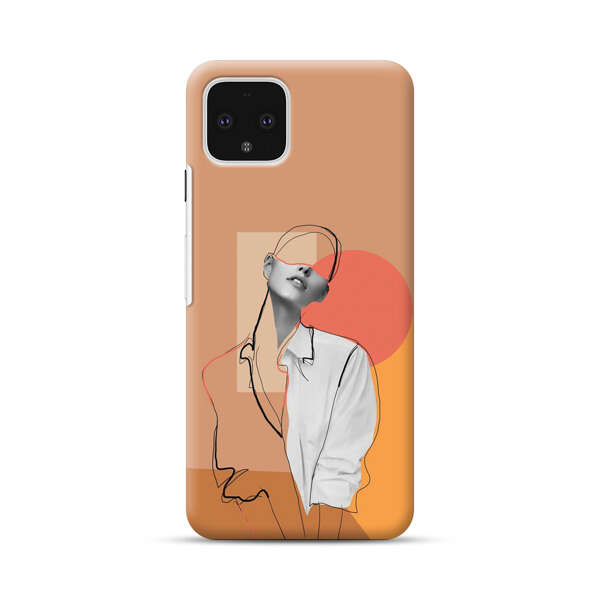 Stylish Abstract Portrait Art Google Pixel 4 Hard Case