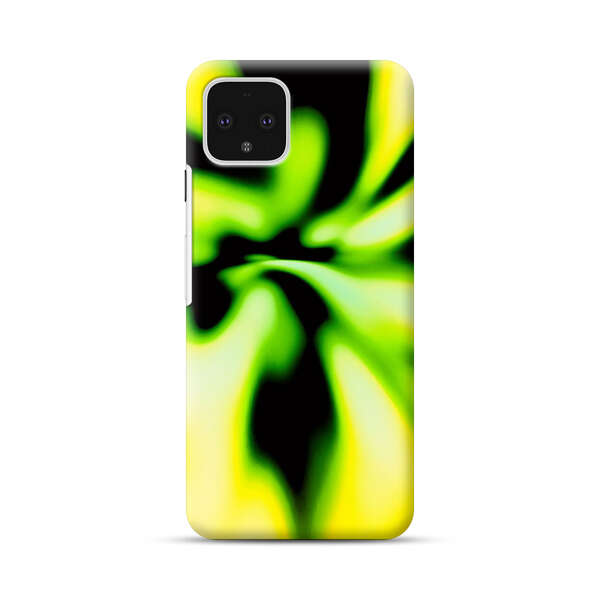 Vibrant Abstract Green and Yellow Swirl Google Pixel 4 Hard Case