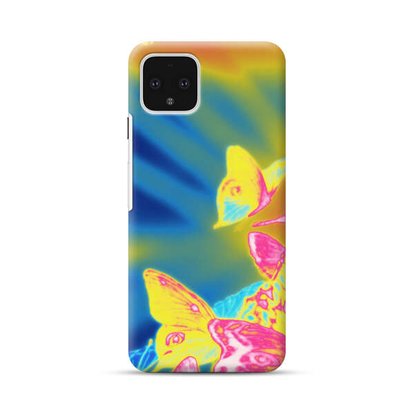 Vibrant Colorful Neon Butterflies Abstract Google Pixel 4 Hard Case
