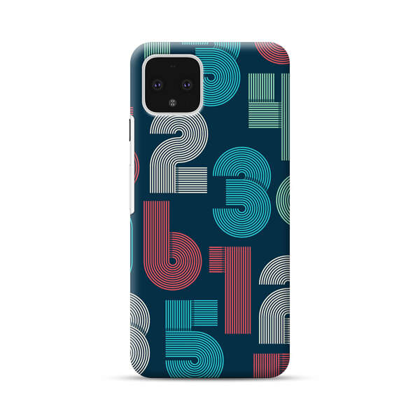 Vibrant Seamless Pattern of Colorful Stylized Numbers Google Pixel 4 Hard Case