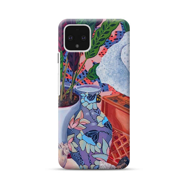 Vibrant Still Life with Plants and Vase Google Pixel 4 Hard Case