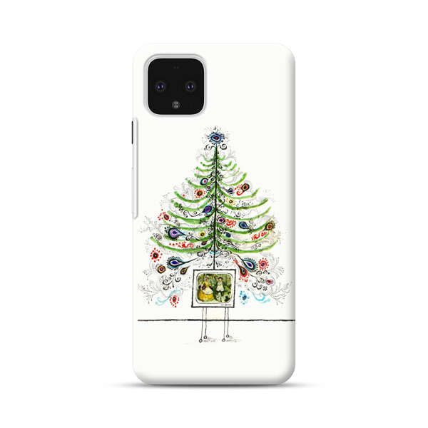 Whimsical Christmas Tree Artistic Design Google Pixel 4 Hard Case