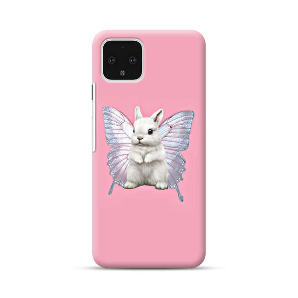 White Bunny with Butterfly Wings Google Pixel 4 Hard Case