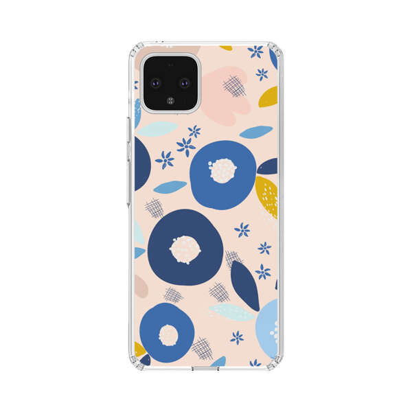 Abstract Floral Pattern with Blue, Pink and Mustard Flowers Google Pixel 4 XL Case