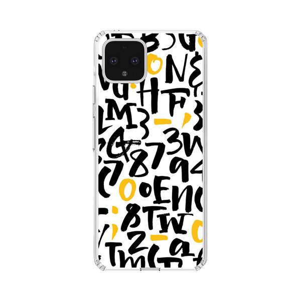 Abstract Typography Letter Number Pattern Google Pixel 4 XL Case