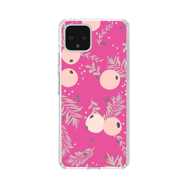 Berries Floral Pattern Pink Background Google Pixel 4 XL Case
