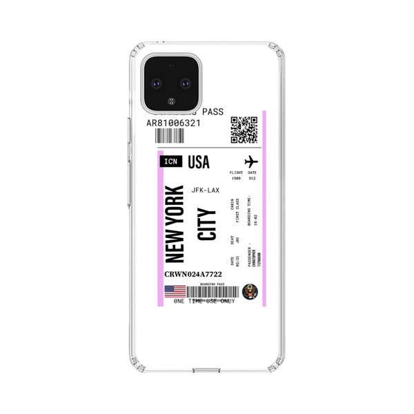Boarding Pass New York City Flight Ticket Google Pixel 4 XL Case