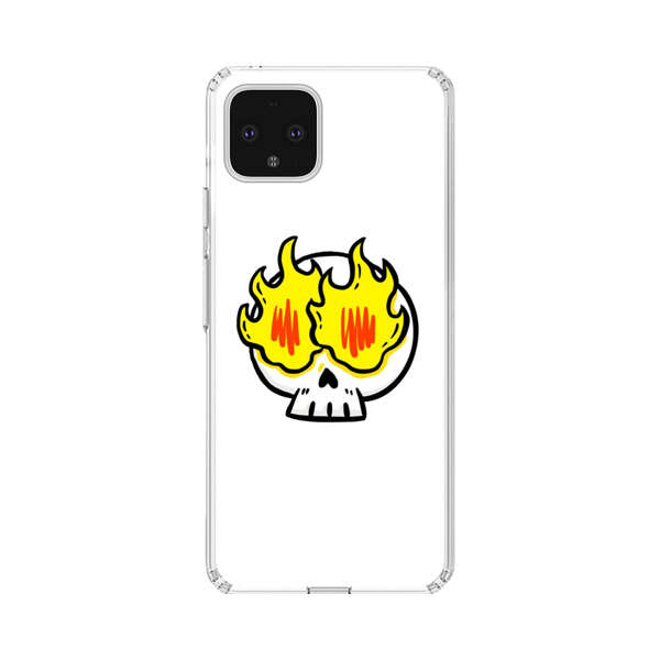 Cartoon Skull with Flames Google Pixel 4 XL Case