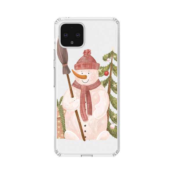 Charming Winter Snowman Illustration Google Pixel 4 XL Case