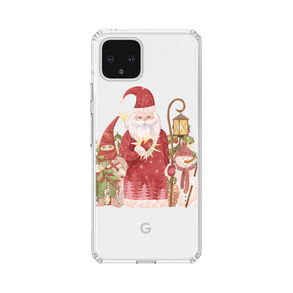 Christmas Santa Elf Snowman Festive Illustration Google Pixel 4 XL Case