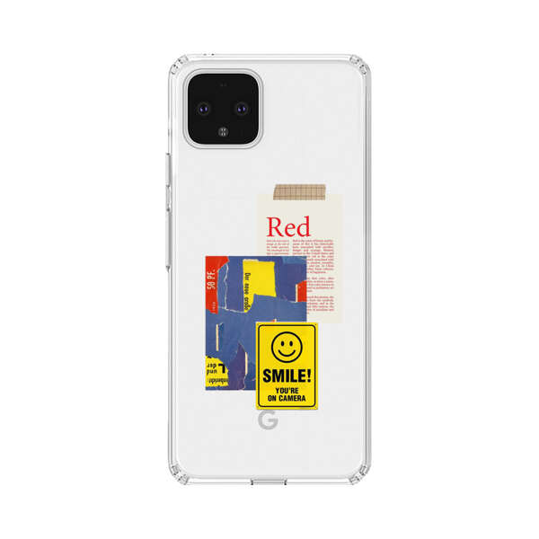 Collage Torn Paper Smiley Face Yellow Sign Google Pixel 4 XL Case
