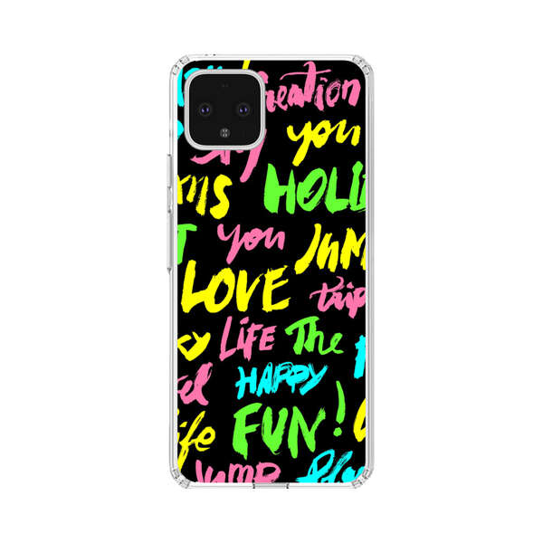 Colorful Positive Motivational Words Pattern Google Pixel 4 XL Case
