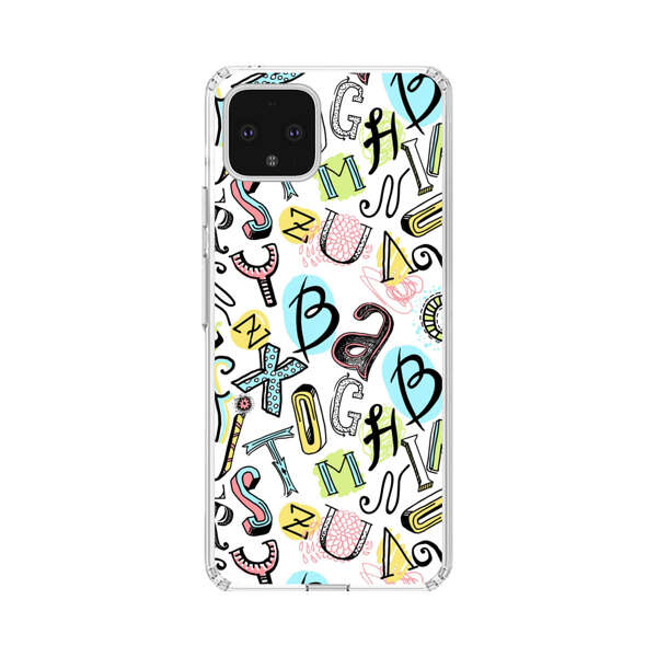 Colorful Scattered Alphabet Letters Pattern Google Pixel 4 XL Case