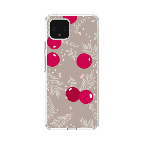Cranberries and pine branches holiday pattern Google Pixel 4 XL Case