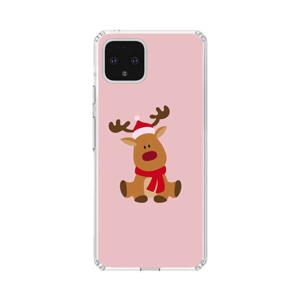 Cute Reindeer with Santa Hat and Red Scarf Google Pixel 4 XL Case