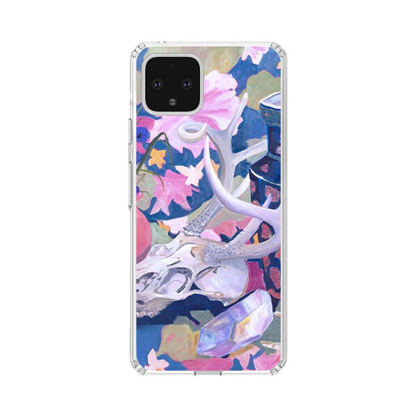 Floral Ornate Vases with Antlers Skull and Crystal Google Pixel 4 XL Case