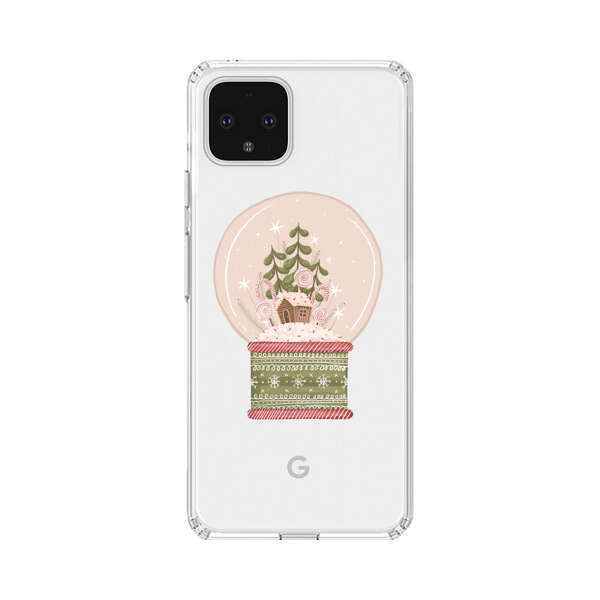Holiday Snow Globe with Gingerbread House Google Pixel 4 XL Case