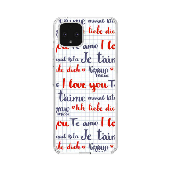 Love Message Multilingual Pattern Google Pixel 4 XL Case