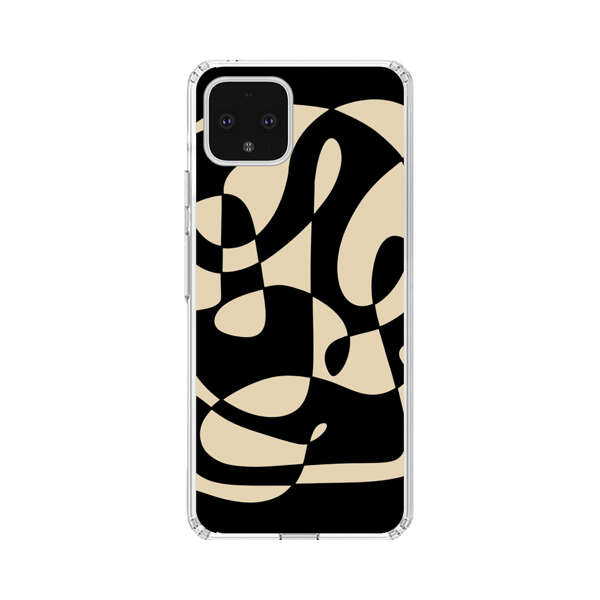 Modern Abstract Beige and Black Geometry Google Pixel 4 XL Case