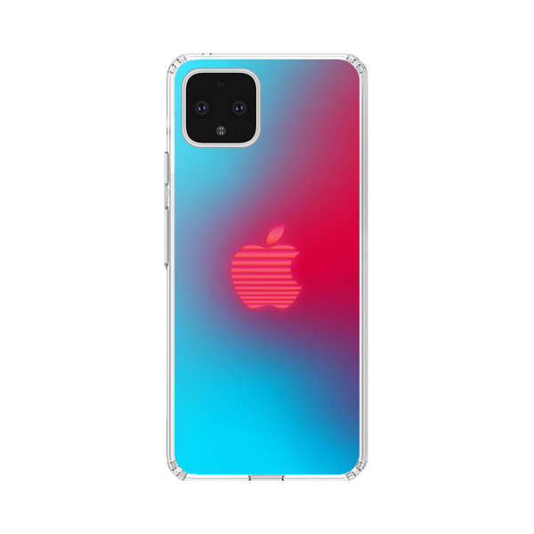 Neon Striped Apple Logo Gradient Background Google Pixel 4 XL Case