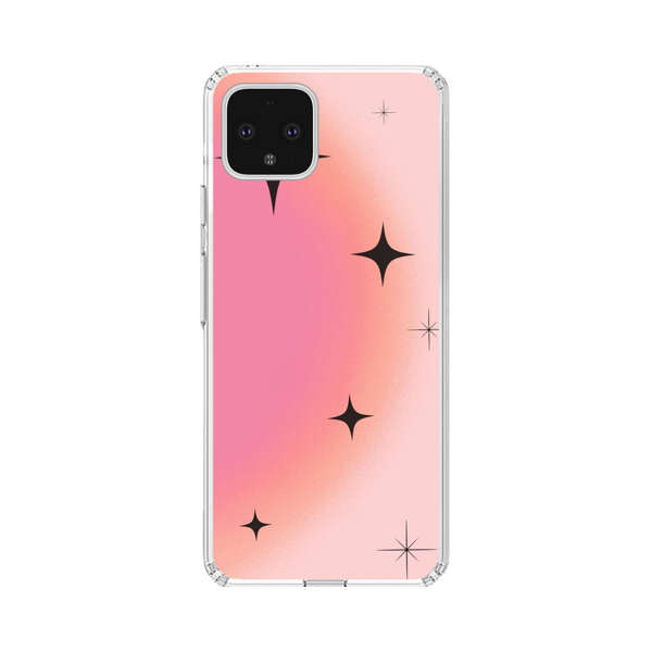 Pink Peach Gradient with Black Stars Google Pixel 4 XL Case