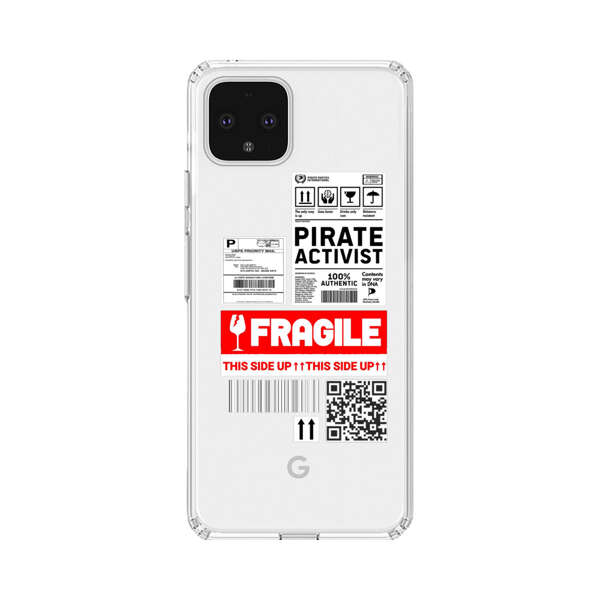 Pirate Activist Fragile Shipping Label Google Pixel 4 XL Case