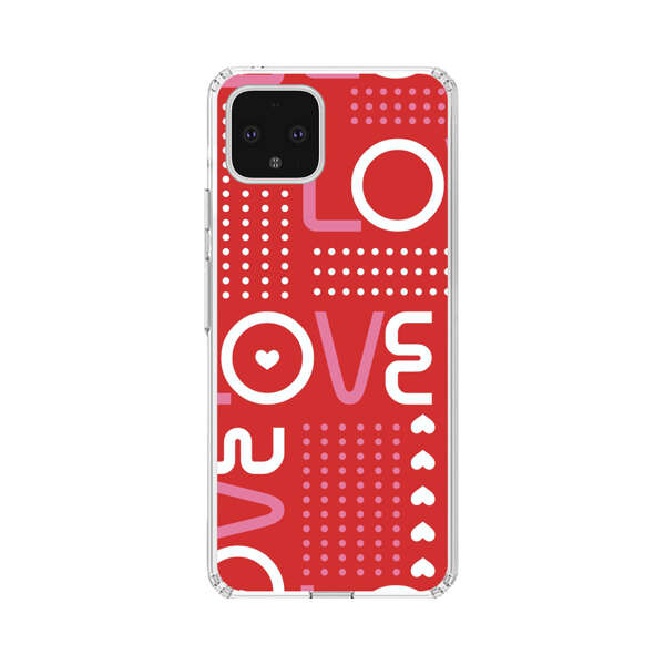 Red Love Typography Pattern Google Pixel 4 XL Case