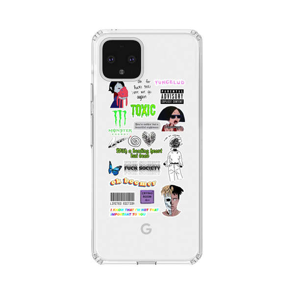 Sticker Collage Edgy Expressive Pop Culture Google Pixel 4 XL Case