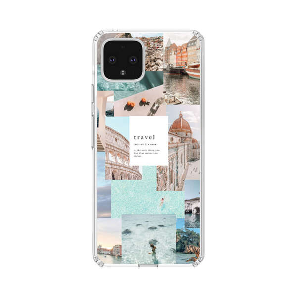 Travel Scenic Collage with Landmarks and Coastline Google Pixel 4 XL Case