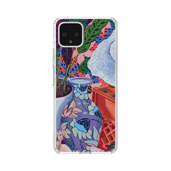 Vibrant Still Life with Plants and Vase Google Pixel 4 XL Case