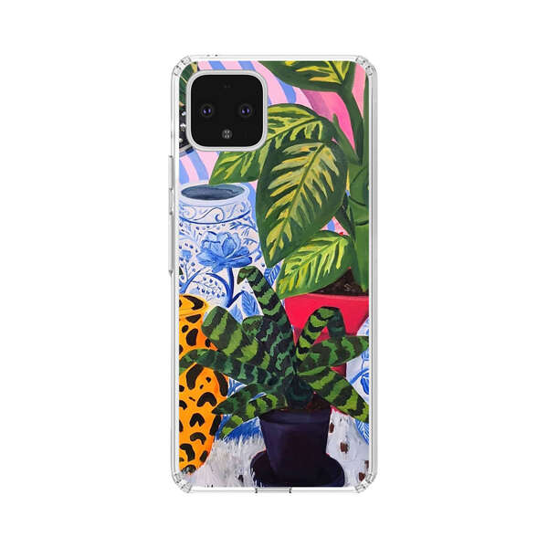 Vibrant Tropical Plants and Decorative Vases Google Pixel 4 XL Case