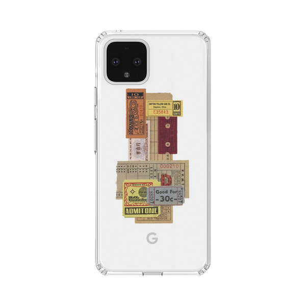 Vintage Admission and Raffle Tickets Collage Google Pixel 4 XL Case