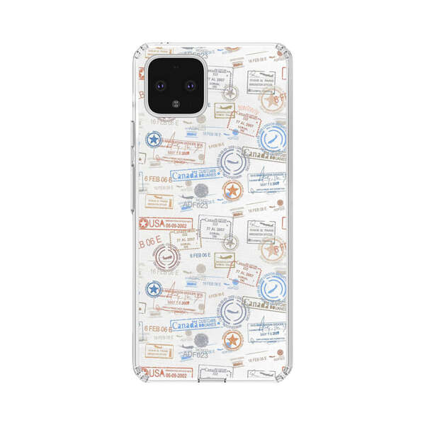 Vintage Passport Stamps Pattern Google Pixel 4 XL Case