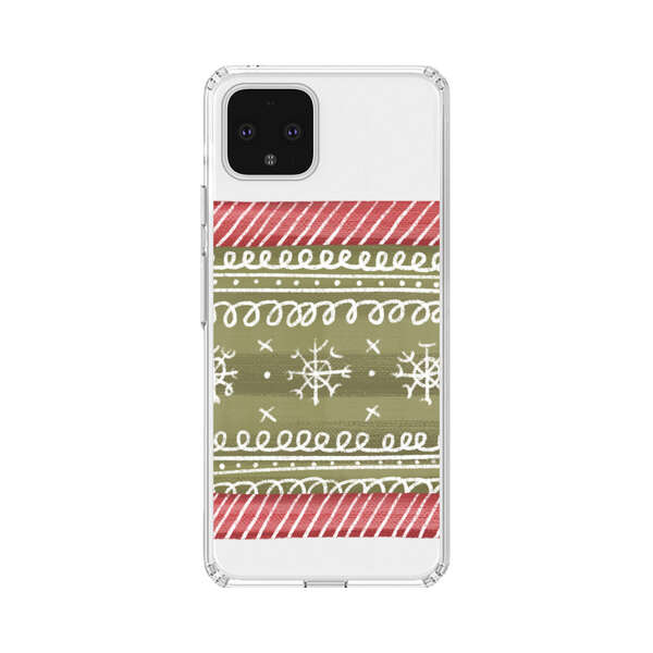Winter Pattern with Snowflakes and Red Stripes Google Pixel 4 XL Case