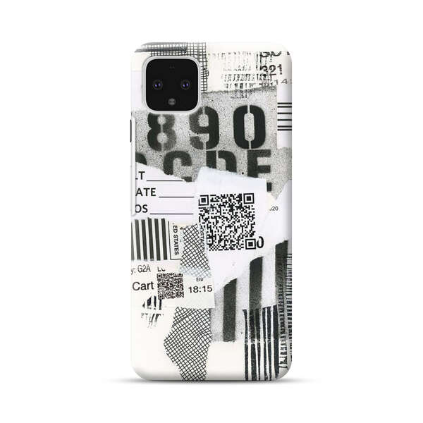 Abstract Collage Torn Paper Barcodes Google Pixel 4 XL Hard Case