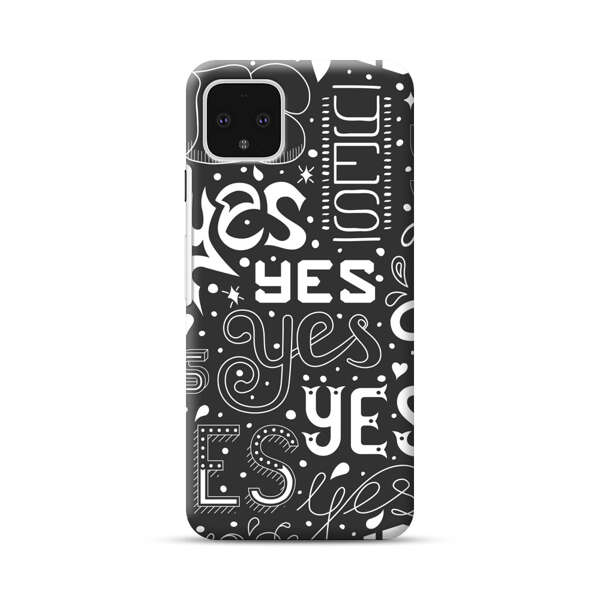Bold Playful Typography Yes Pattern Google Pixel 4 XL Hard Case