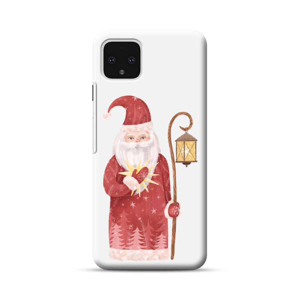 Charming Santa Claus Holding Glowing Heart and Lantern Google Pixel 4 XL Hard Case