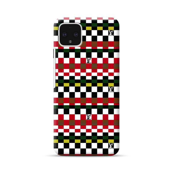 Colorful Checkerboard Stripes Pattern Google Pixel 4 XL Hard Case