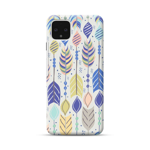 Colorful Feathers Pattern Pastel Google Pixel 4 XL Hard Case