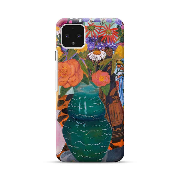 Colorful Still Life with Flower Vases and Shell Google Pixel 4 XL Hard Case