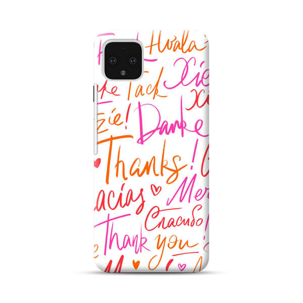 Colorful Thank You Multilingual Pattern Google Pixel 4 XL Hard Case