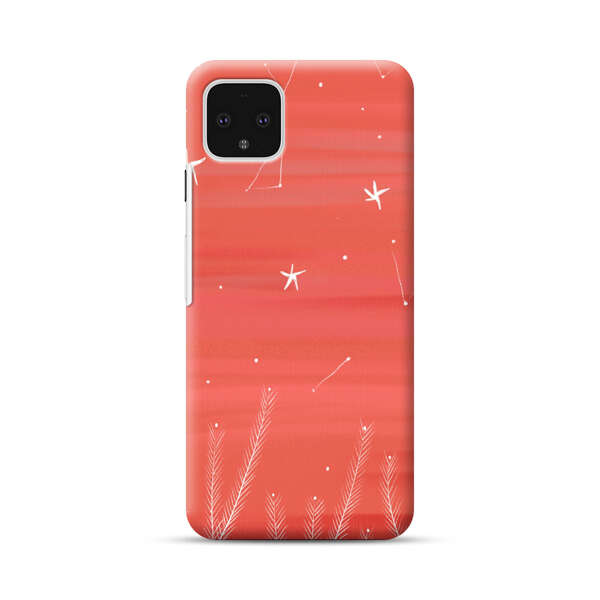 Coral Night Sky with Stars and Plants Google Pixel 4 XL Hard Case
