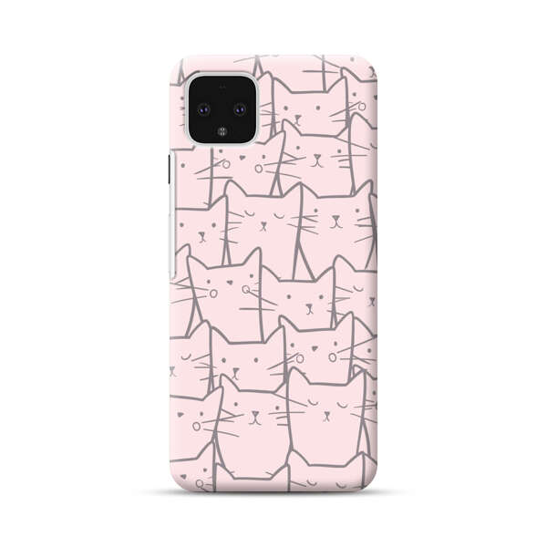 Cute Hand Drawn Cat Pattern Google Pixel 4 XL Hard Case