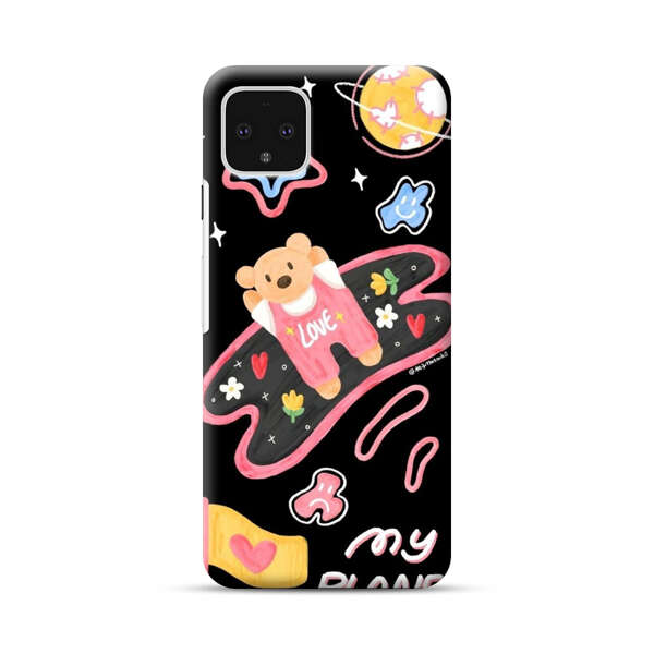 Cute Teddy Bear Love Space Design Google Pixel 4 XL Hard Case