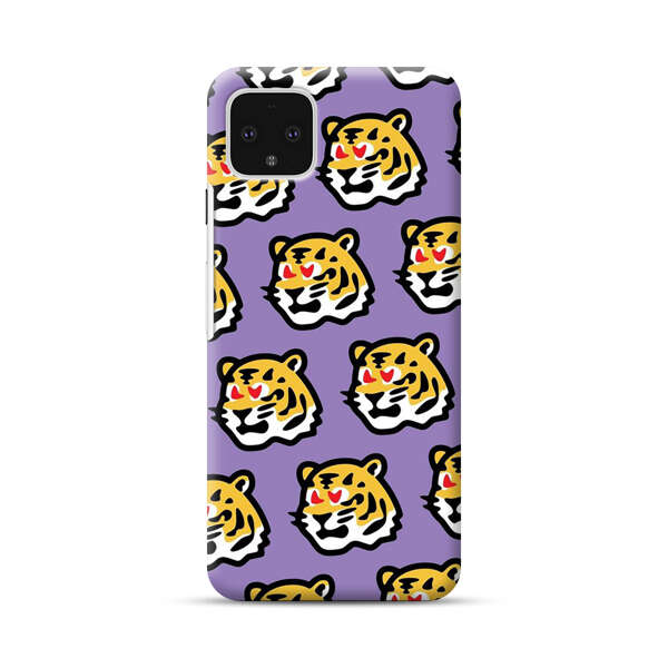 Cute Tiger with Heart Eyes Pattern Google Pixel 4 XL Hard Case
