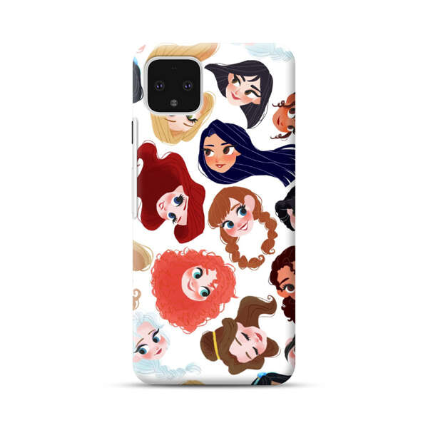 Diverse Animated Girl Faces Google Pixel 4 XL Hard Case