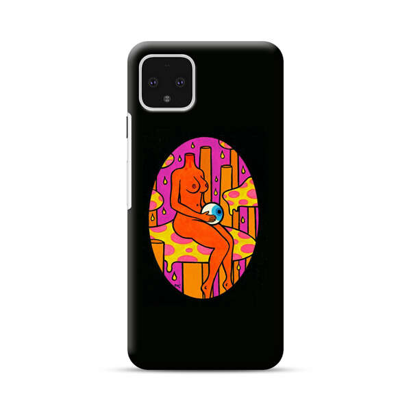 Faceless Nude Figure Holding Sphere Abstract Art Google Pixel 4 XL Hard Case