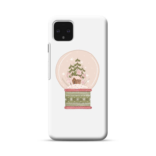 Holiday Snow Globe with Gingerbread House Google Pixel 4 XL Hard Case