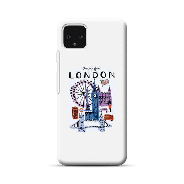 London Iconic Landmarks Illustration Google Pixel 4 XL Hard Case